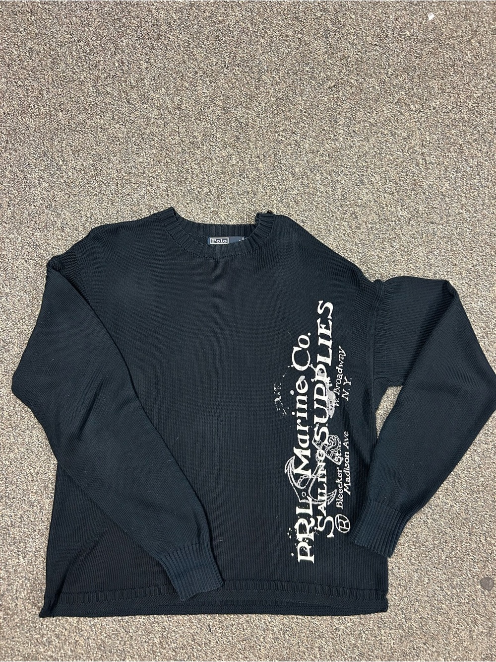 XXL Polo Ralph Lauren Mens Marine Co. Sailing Supplies Knit black Sweater